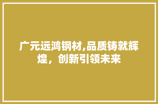 广元远鸿钢材,品质铸就辉煌，创新引领未来