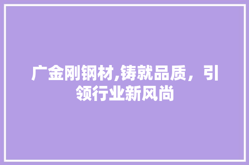 广金刚钢材,铸就品质，引领行业新风尚