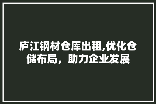 庐江钢材仓库出租,优化仓储布局，助力企业发展