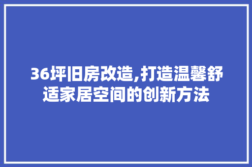 36坪旧房改造,打造温馨舒适家居空间的创新方法
