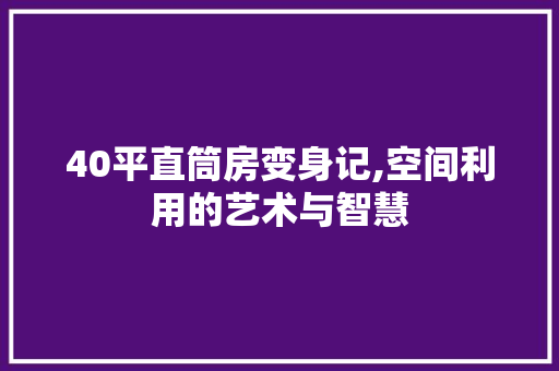 40平直筒房变身记,空间利用的艺术与智慧