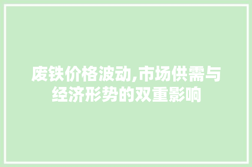 废铁价格波动,市场供需与经济形势的双重影响