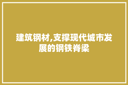 建筑钢材,支撑现代城市发展的钢铁脊梁