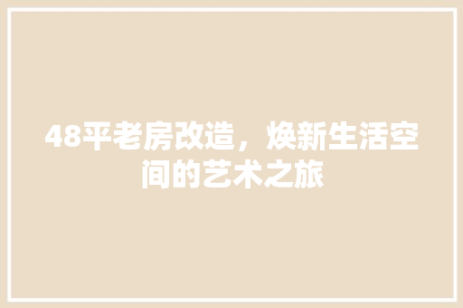 48平老房改造，焕新生活空间的艺术之旅