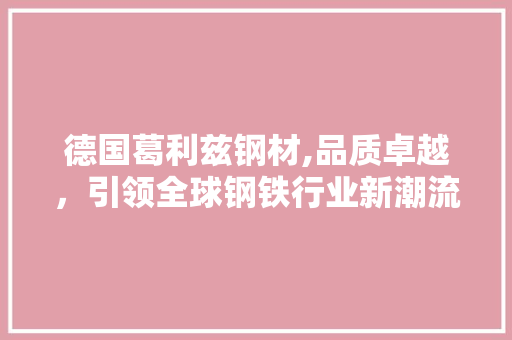 德国葛利兹钢材,品质卓越，引领全球钢铁行业新潮流