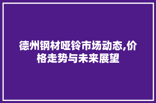 德州钢材哑铃市场动态,价格走势与未来展望