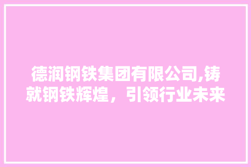 德润钢铁集团有限公司,铸就钢铁辉煌，引领行业未来