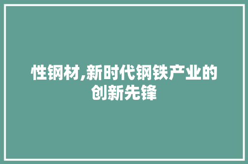 性钢材,新时代钢铁产业的创新先锋