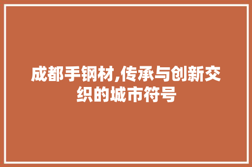 成都手钢材,传承与创新交织的城市符号