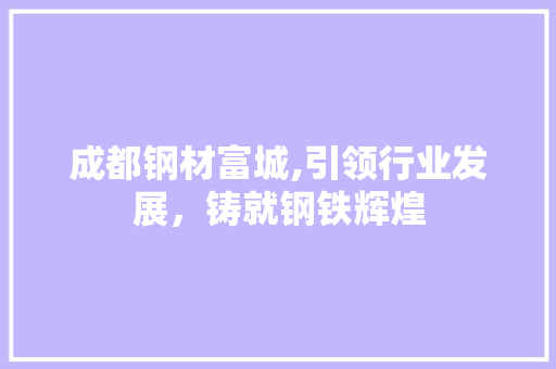 成都钢材富城,引领行业发展，铸就钢铁辉煌