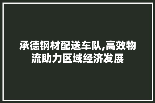 承德钢材配送车队,高效物流助力区域经济发展
