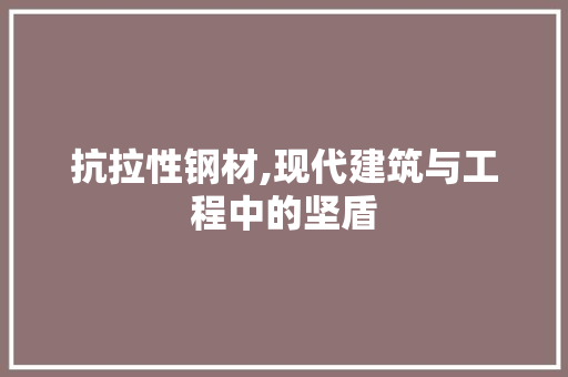 抗拉性钢材,现代建筑与工程中的坚盾