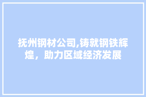 抚州钢材公司,铸就钢铁辉煌，助力区域经济发展