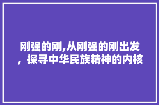 刚强的刚,从刚强的刚出发，探寻中华民族精神的内核