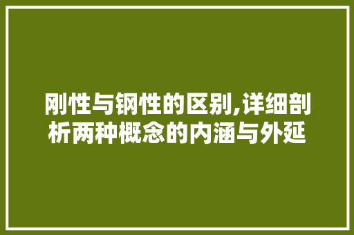 刚性与钢性的区别,详细剖析两种概念的内涵与外延