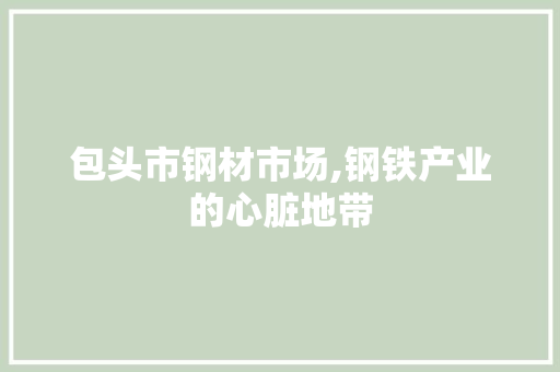 包头市钢材市场,钢铁产业的心脏地带