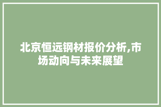 北京恒远钢材报价分析,市场动向与未来展望