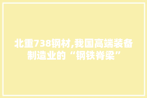北重738钢材,我国高端装备制造业的“钢铁脊梁”