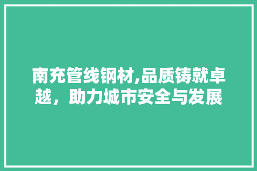 南充管线钢材,品质铸就卓越，助力城市安全与发展