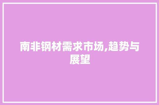 南非钢材需求市场,趋势与展望