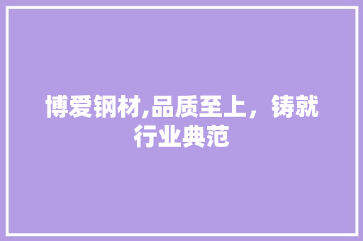 博爱钢材,品质至上，铸就行业典范