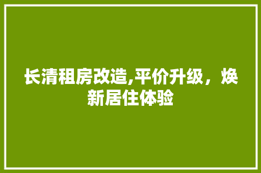 长清租房改造,平价升级，焕新居住体验