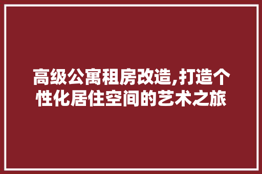 高级公寓租房改造,打造个性化居住空间的艺术之旅