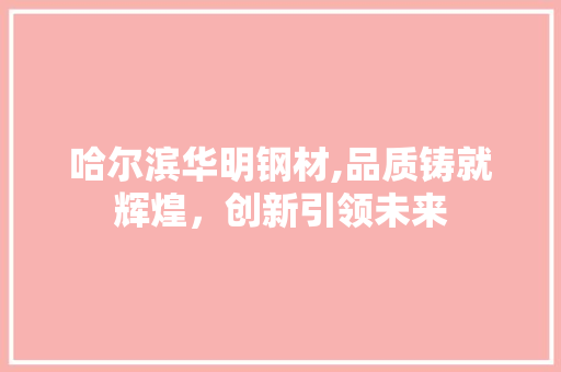 哈尔滨华明钢材,品质铸就辉煌，创新引领未来