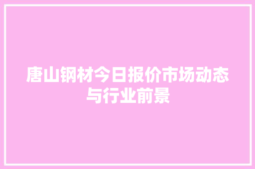 唐山钢材今日报价市场动态与行业前景