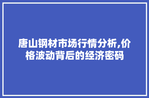 唐山钢材市场行情分析,价格波动背后的经济密码