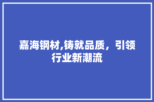嘉海钢材,铸就品质，引领行业新潮流