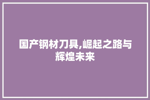 国产钢材刀具,崛起之路与辉煌未来