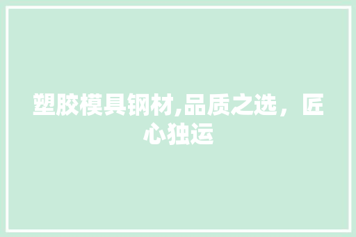 塑胶模具钢材,品质之选，匠心独运