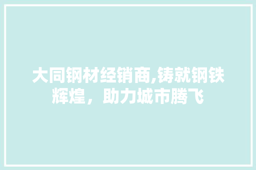 大同钢材经销商,铸就钢铁辉煌，助力城市腾飞
