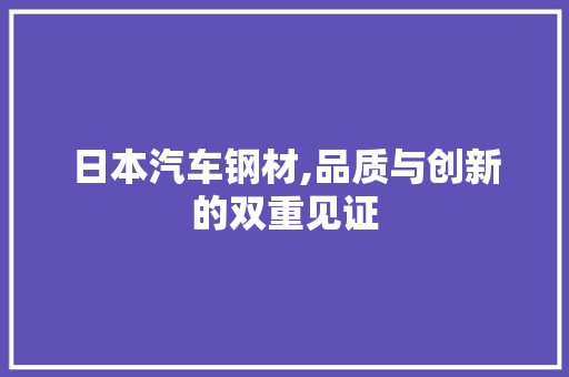 日本汽车钢材,品质与创新的双重见证
