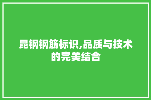 昆钢钢筋标识,品质与技术的完美结合