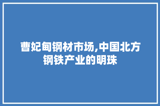曹妃甸钢材市场,中国北方钢铁产业的明珠