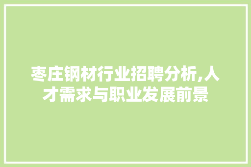 枣庄钢材行业招聘分析,人才需求与职业发展前景