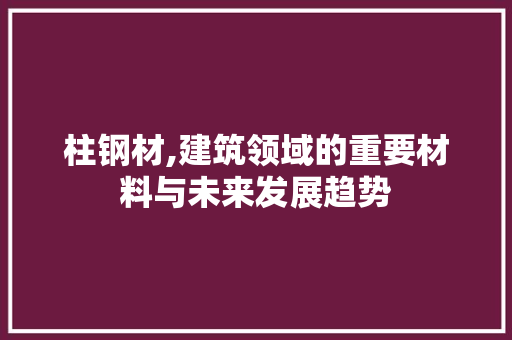 柱钢材,建筑领域的重要材料与未来发展趋势