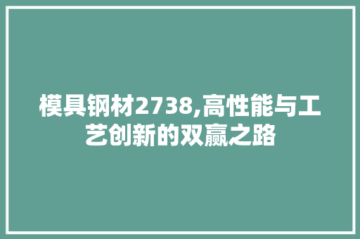 模具钢材2738,高性能与工艺创新的双赢之路