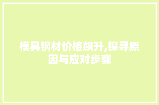 模具钢材价格飙升,探寻原因与应对步骤