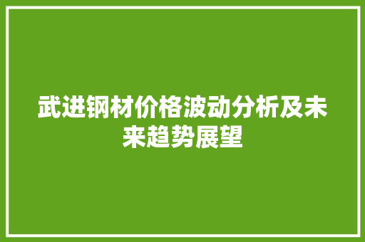 武进钢材价格波动分析及未来趋势展望