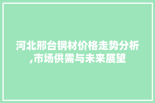 河北邢台钢材价格走势分析,市场供需与未来展望