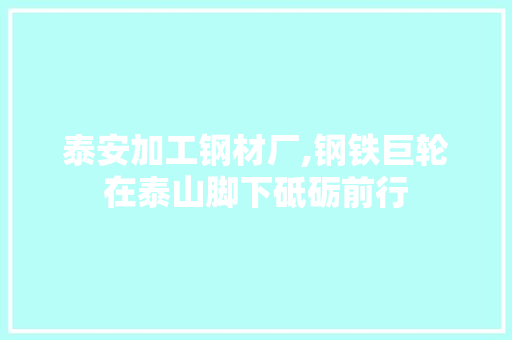 泰安加工钢材厂,钢铁巨轮在泰山脚下砥砺前行