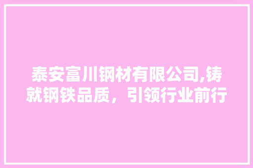 泰安富川钢材有限公司,铸就钢铁品质，引领行业前行
