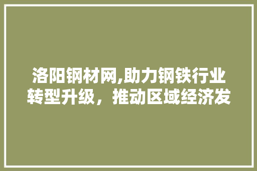 洛阳钢材网,助力钢铁行业转型升级，推动区域经济发展