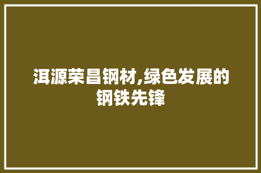 洱源荣昌钢材,绿色发展的钢铁先锋