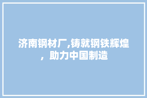 济南钢材厂,铸就钢铁辉煌，助力中国制造