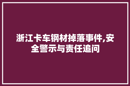 浙江卡车钢材掉落事件,安全警示与责任追问