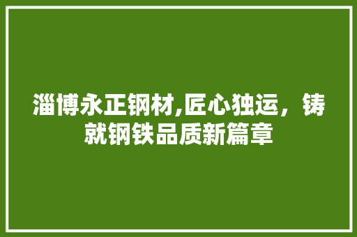 淄博永正钢材,匠心独运，铸就钢铁品质新篇章